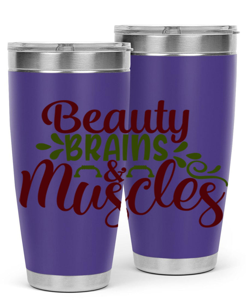 beauty brains muscles 52#- gym- Tumbler