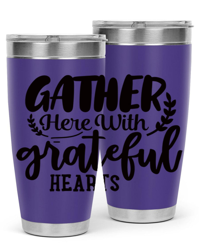 gather here with grateful hearts 62#- thanksgiving- Tumbler