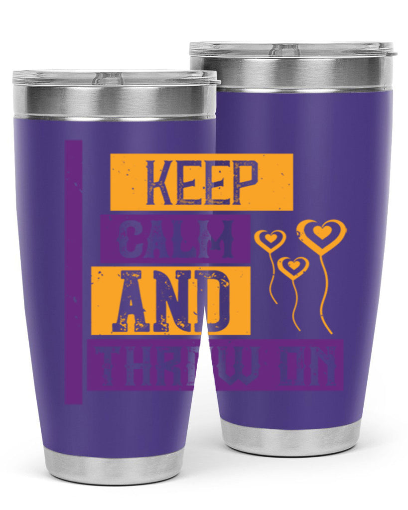 keep calm and throw on 55#- mardi gras- Tumbler