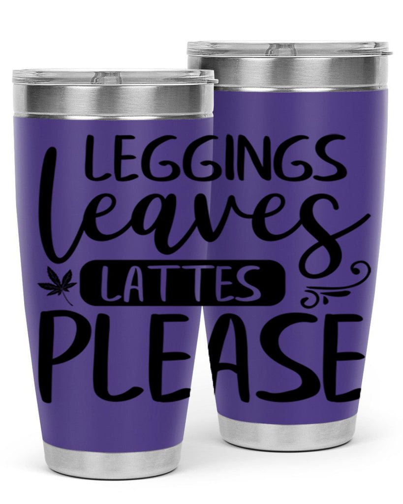 leggings leaves lattes please 396#- fall- Tumbler