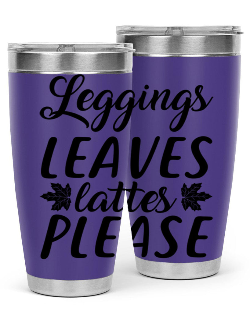 leggings leaves lattes please 397#- fall- Tumbler