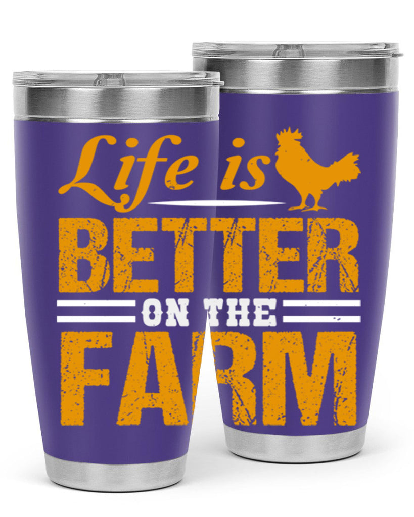 life is better on the farm 44#- farming and gardening- Tumbler