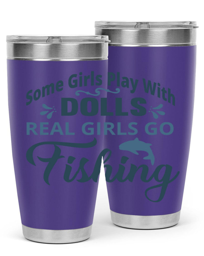 some girl play with dolls 38#- fishing- Tumbler