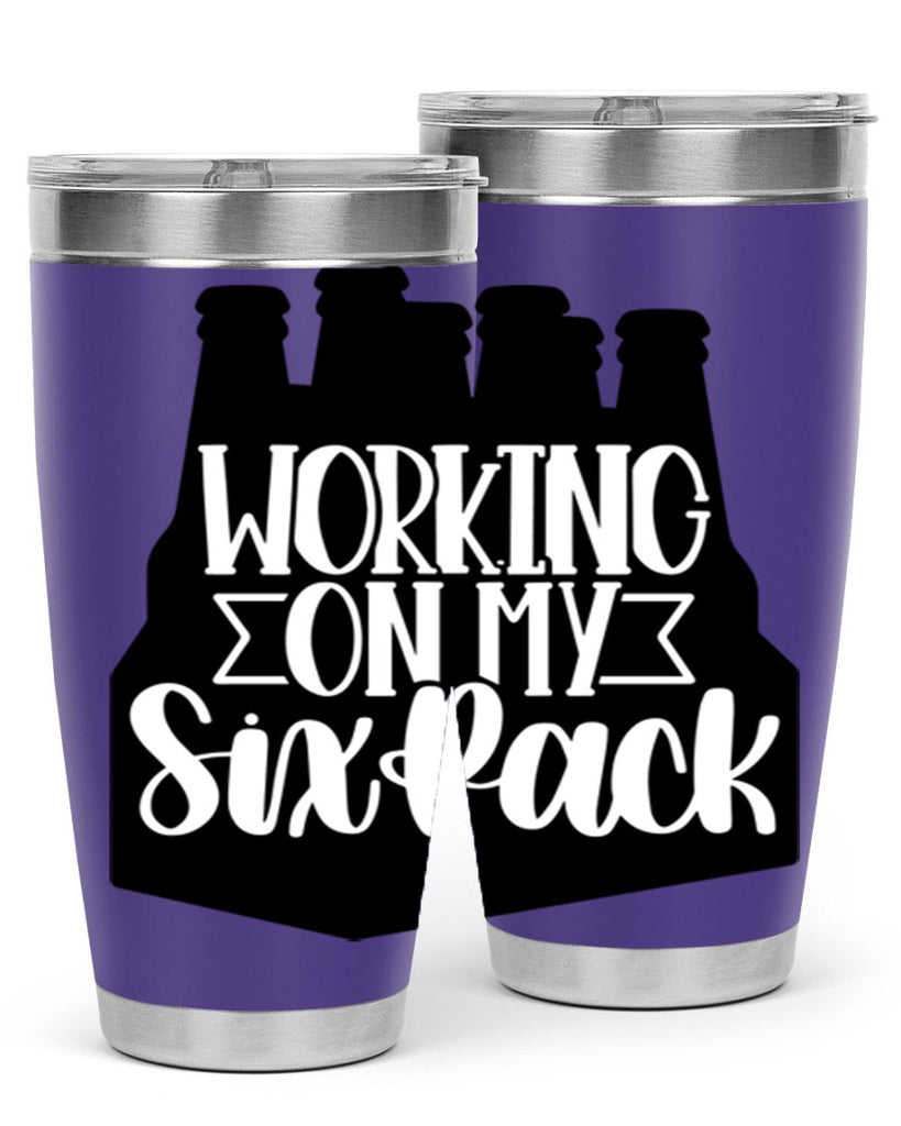 working on my six pack 13#- beer- Tumbler