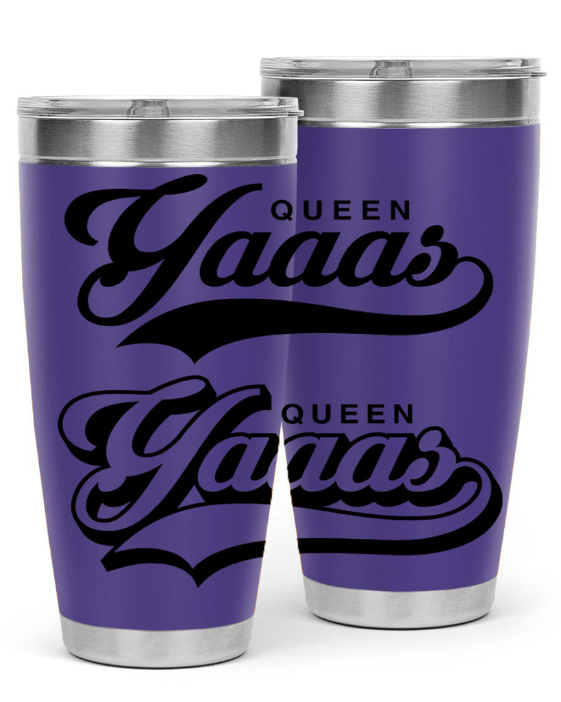 yaaas queen script 6#- black words phrases- Cotton Tank
