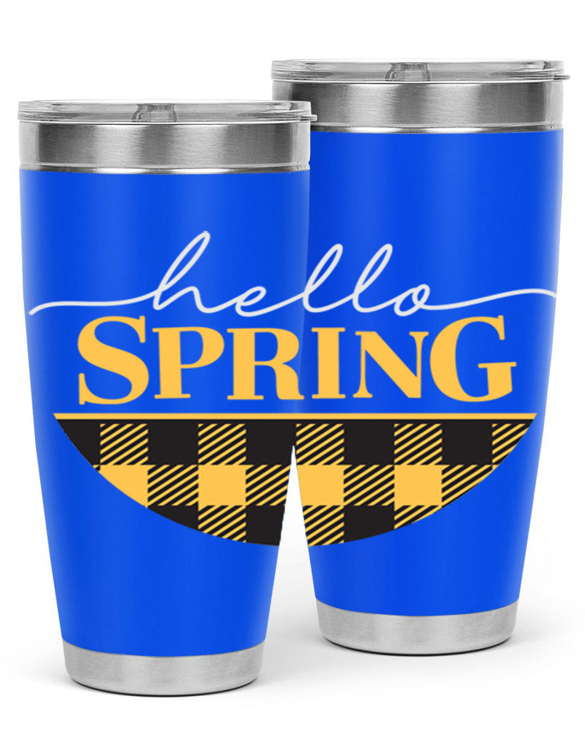 Hello Spring plaid 203#- spring- Tumbler