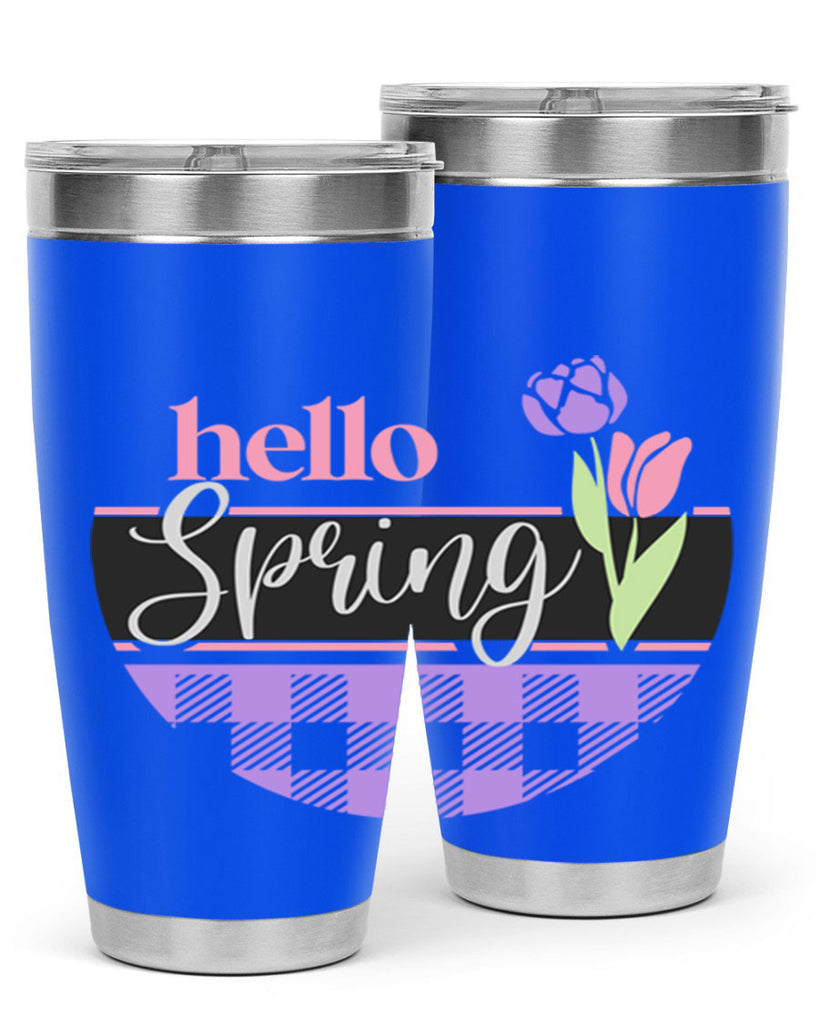 Hello spring plaid206#- spring- Tumbler