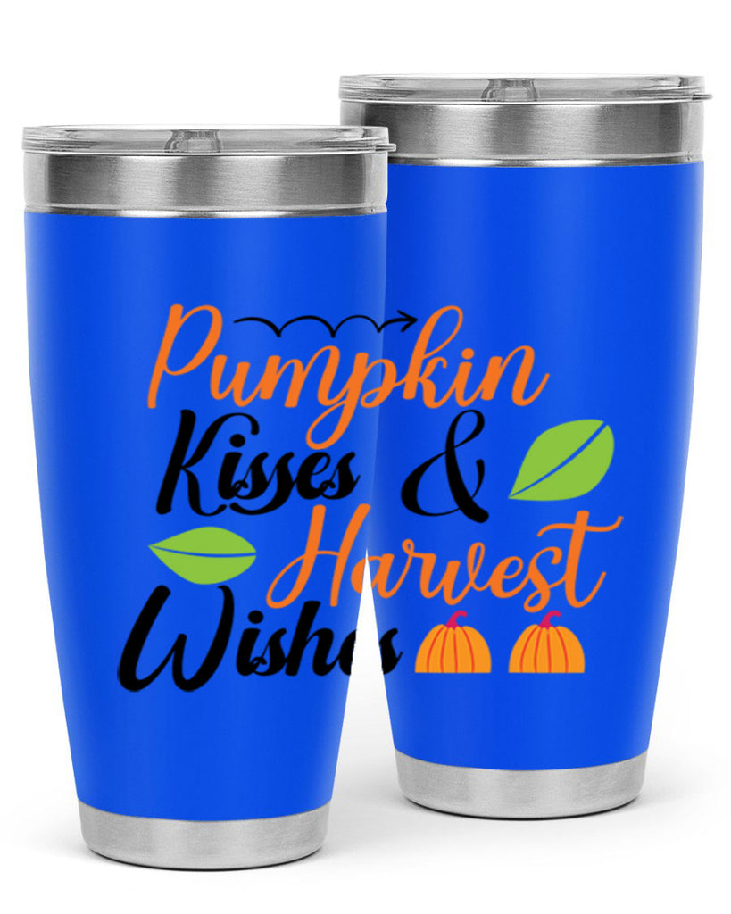 Pumpkin Kisses Harvest Wishes 523#- fall- Tumbler