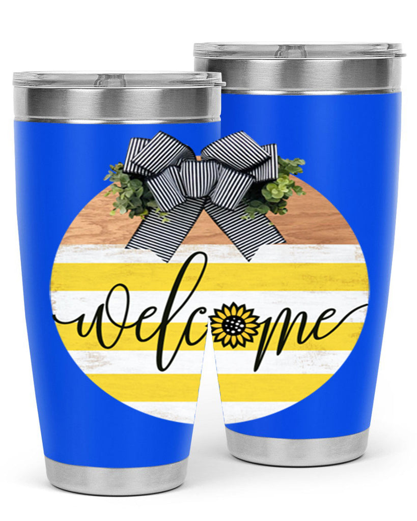 Welcome with sunflower Mockup591#- spring- Tumbler