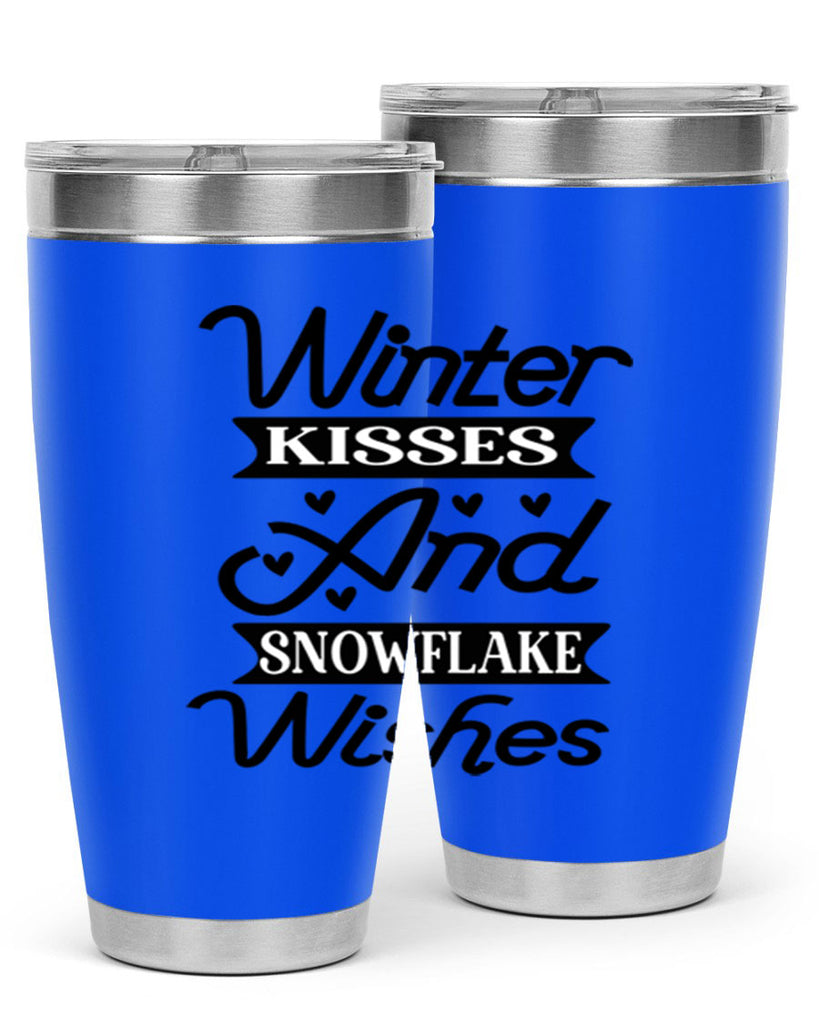 Winter Kisses And Snowflake Wishes 515#- winter- Tumbler