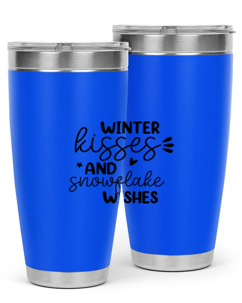 Winter Kisses And Snowflake Wishes 516#- winter- Tumbler