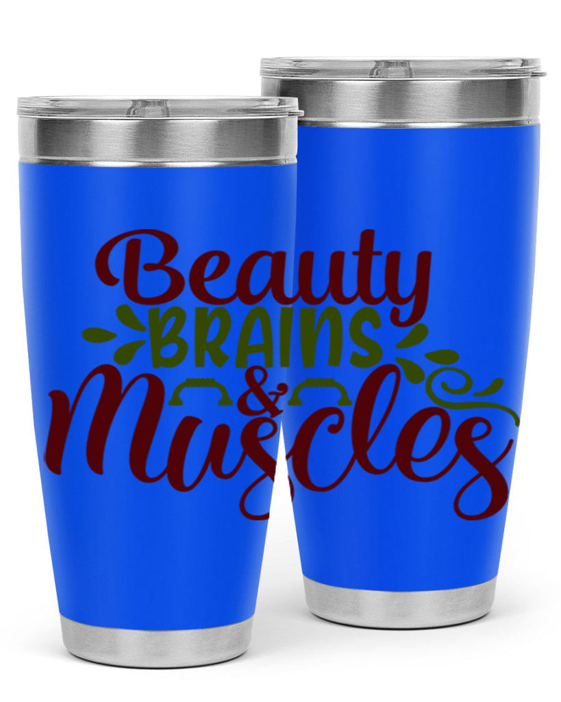 beauty brains muscles 52#- gym- Tumbler