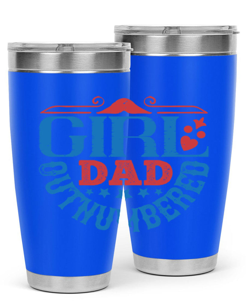 girl dad outnumbered 219#- fathers day- Tumbler