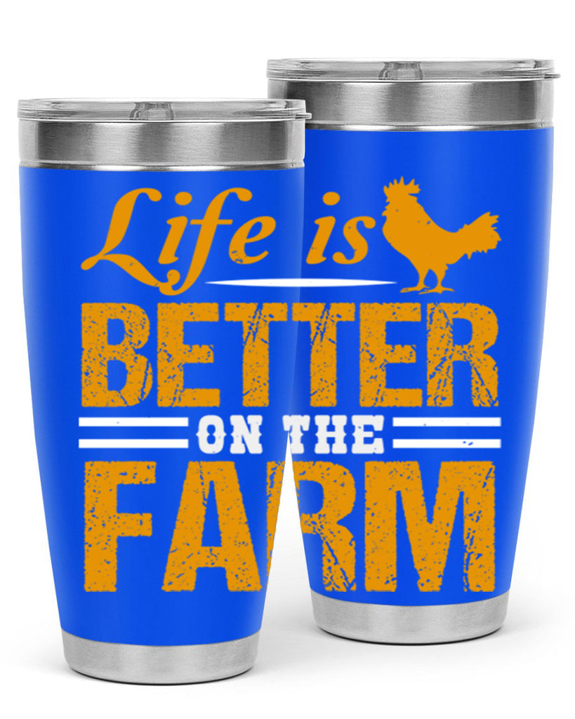 life is better on the farm 44#- farming and gardening- Tumbler