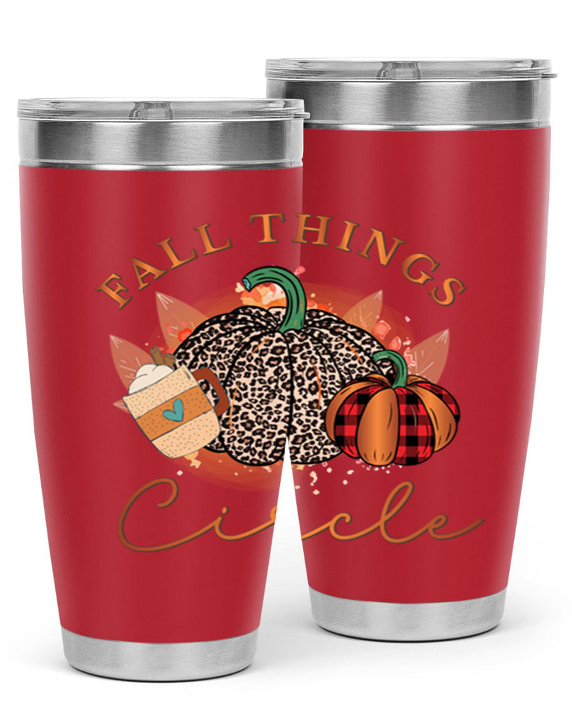 Fall Things Circle 133#- fall- Tumbler