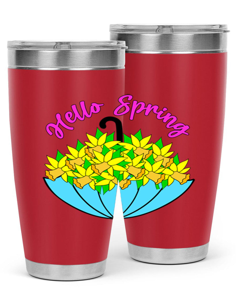 Hello Spring Umbrella Daffodils207#- spring- Tumbler