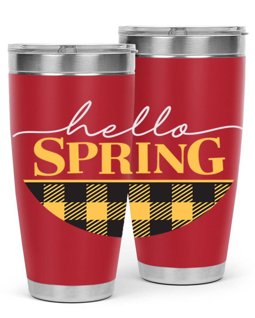 Hello Spring plaid 203#- spring- Tumbler