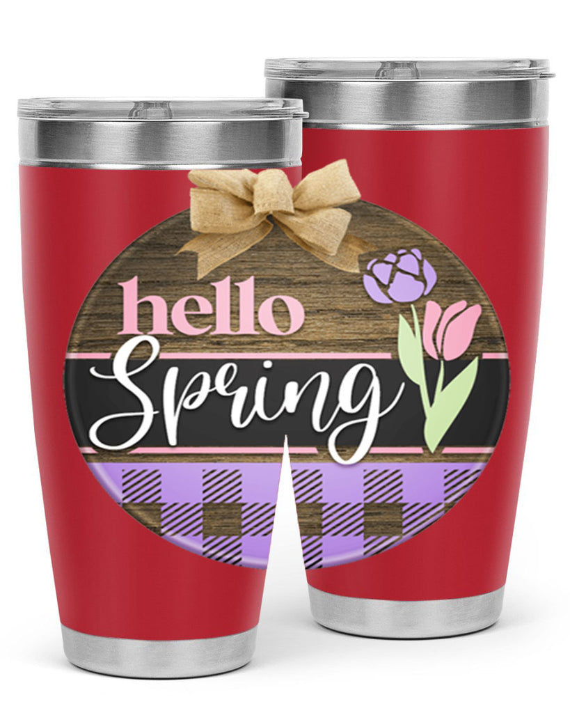 Hello spring plaid Mockup205#- spring- Tumbler