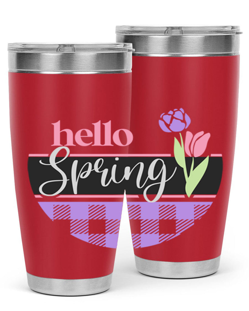 Hello spring plaid206#- spring- Tumbler