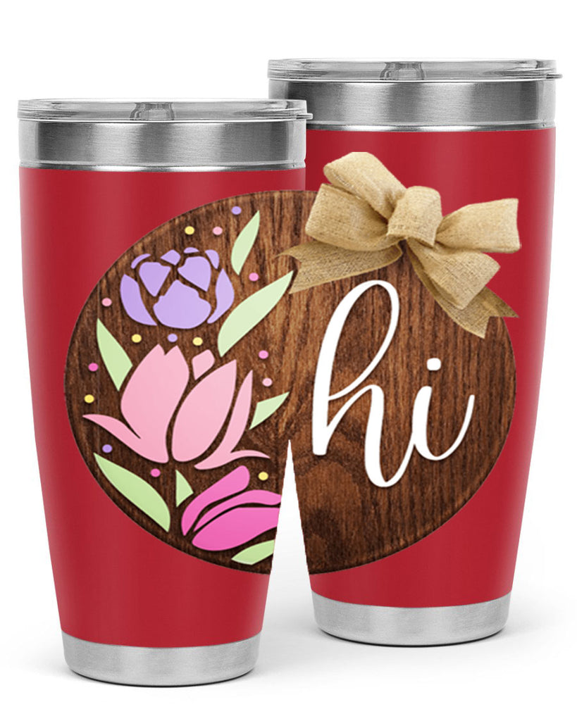 Hi pink flowers Mockup237#- spring- Tumbler
