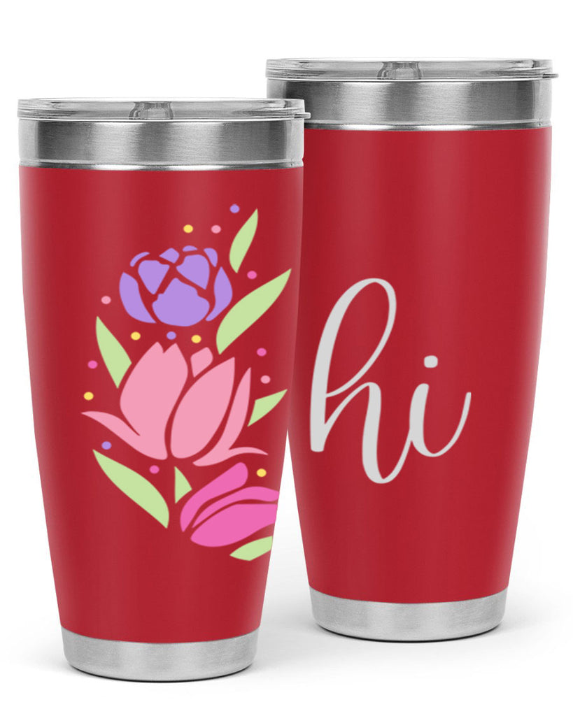 Hi pink flowers238#- spring- Tumbler