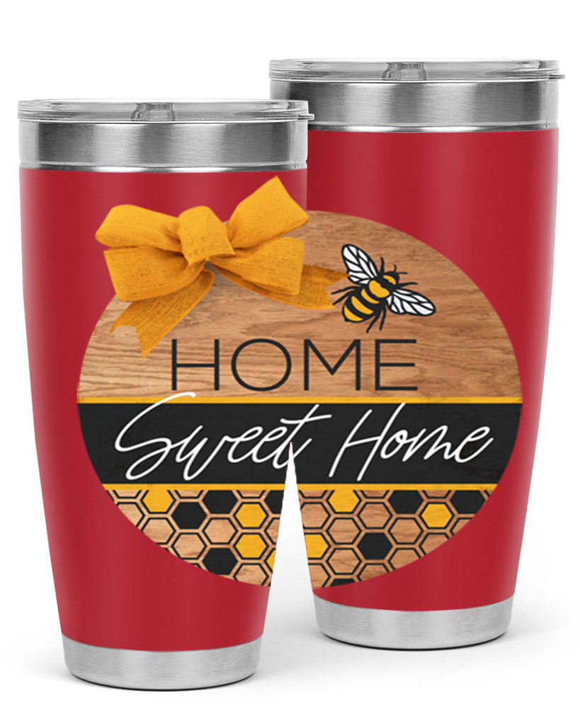 Home Sweet Home Bee and hive pattern Mockup242#- spring- Tumbler