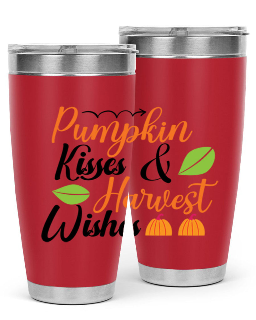 Pumpkin Kisses Harvest Wishes 523#- fall- Tumbler