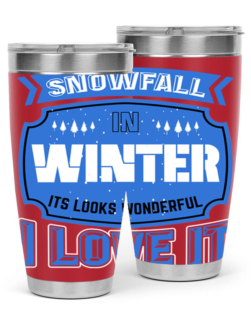 Snowfall in Winter 372#- winter- Tumbler