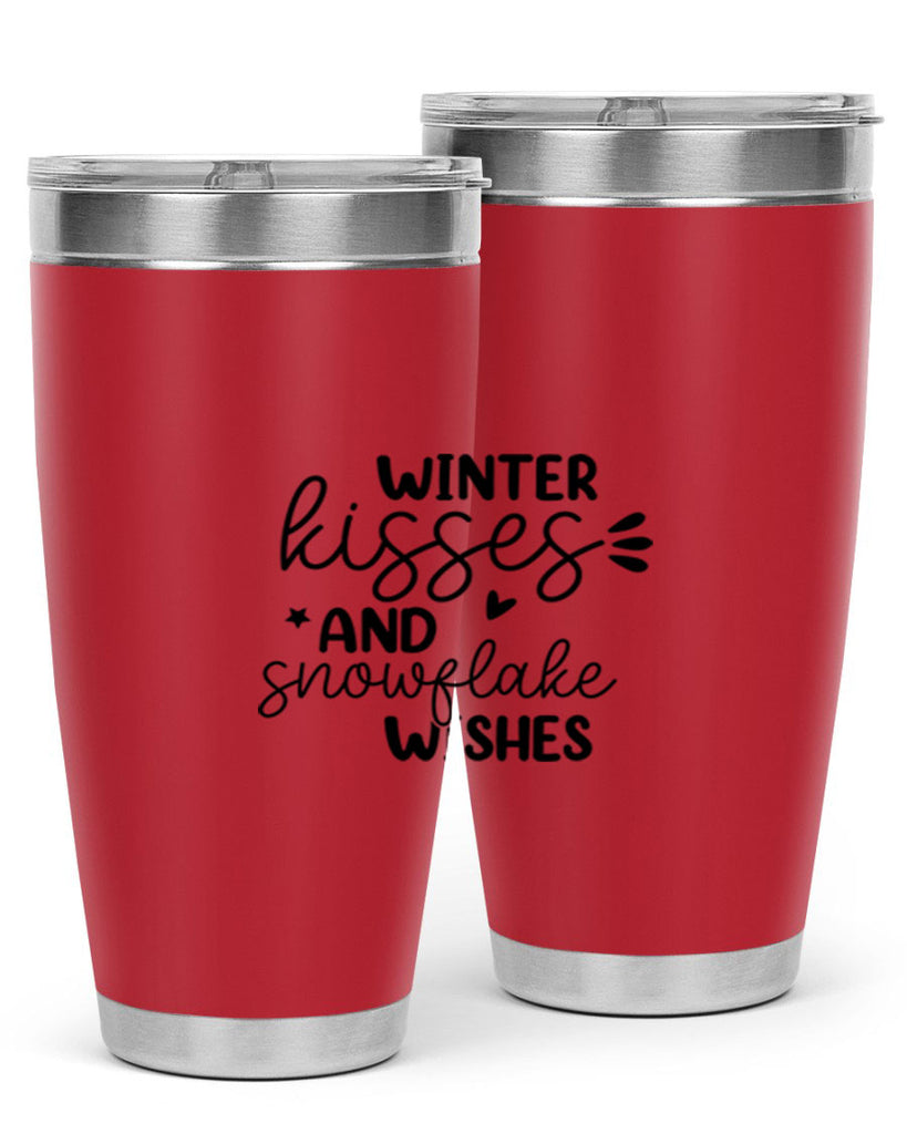 Winter Kisses And Snowflake Wishes 516#- winter- Tumbler