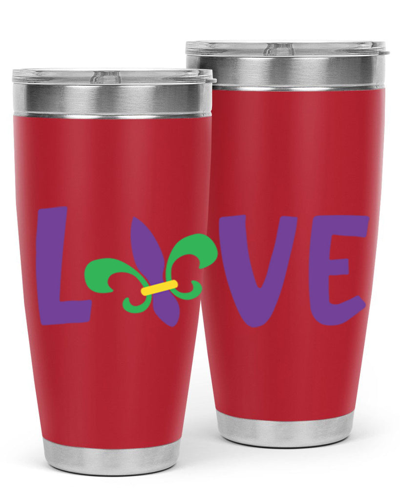 love 80#- mardi gras- Tumbler