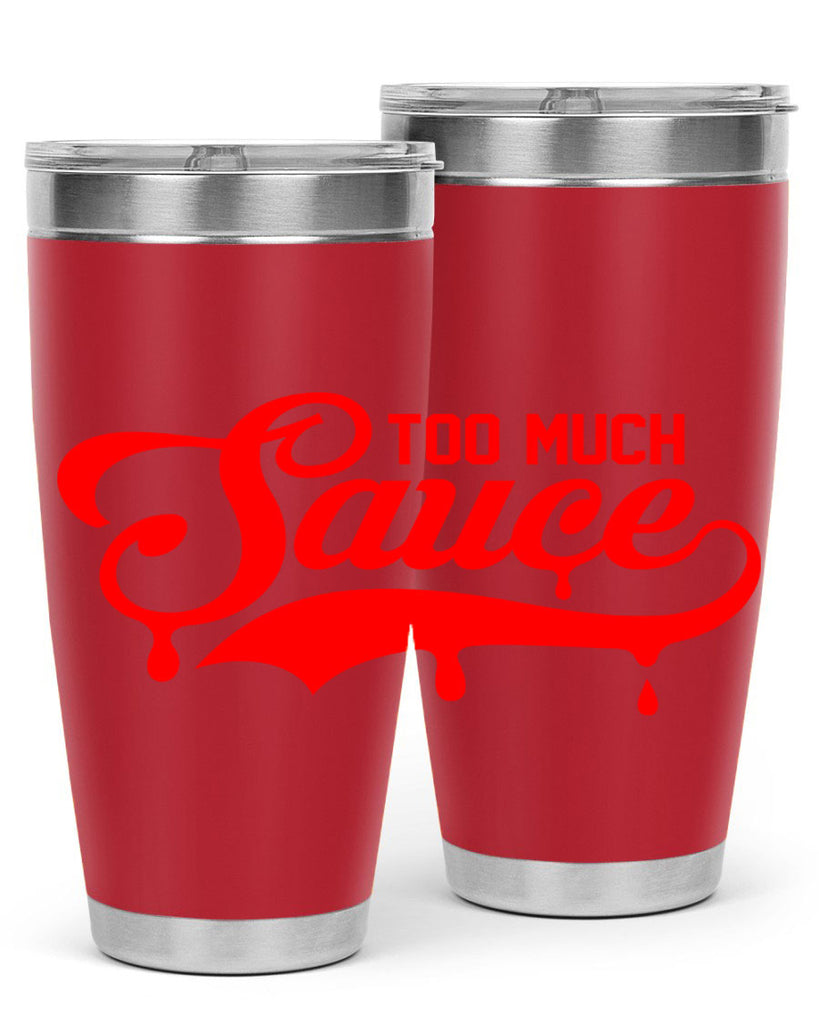 too much sauce 18#- black words phrases- Cotton Tank