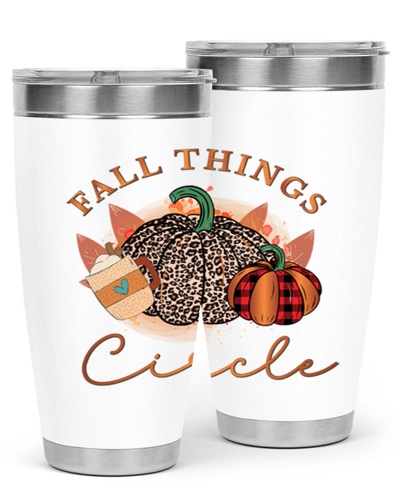 Fall Things Circle 133#- fall- Tumbler