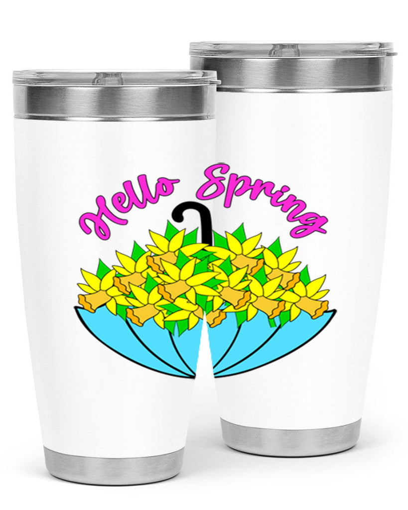 Hello Spring Umbrella Daffodils207#- spring- Tumbler