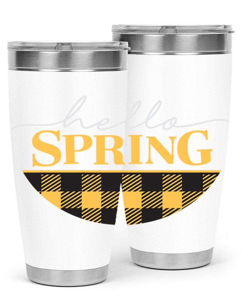 Hello Spring plaid 203#- spring- Tumbler