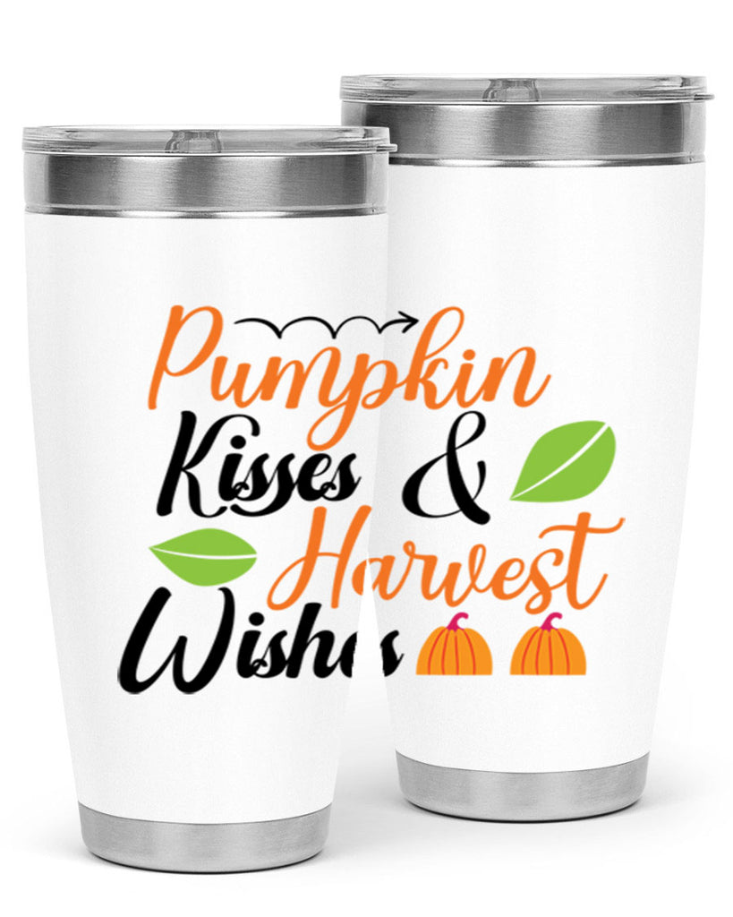 Pumpkin Kisses Harvest Wishes 523#- fall- Tumbler