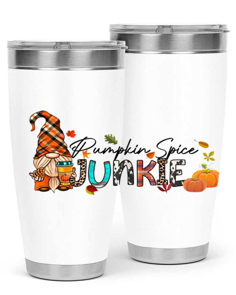 PumpkinSpiceJunkieFallGnome 567#- fall- Tumbler