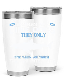 Sharks are like dogs They only bite when you touch their private parts Style 36#- shark  fish- Tumbler