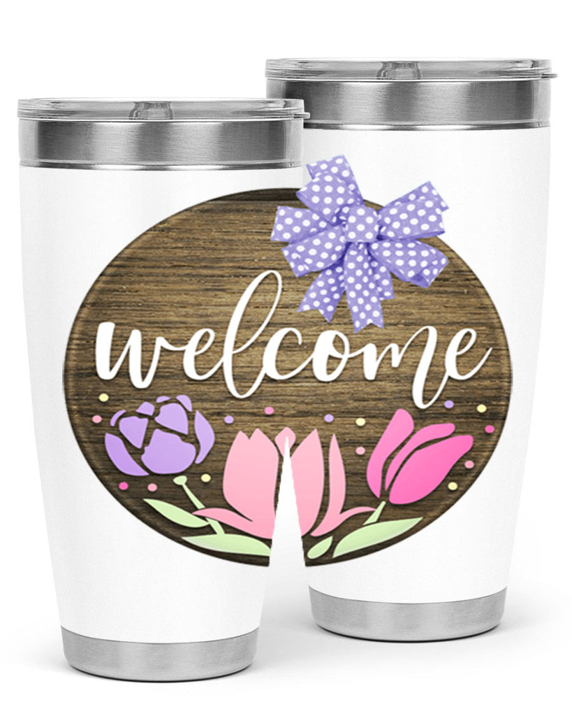 Welcome three flowers Mockup586#- spring- Tumbler