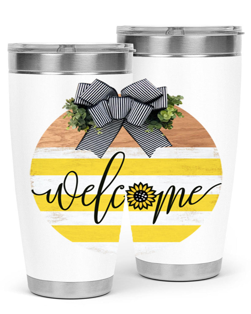 Welcome with sunflower Mockup591#- spring- Tumbler