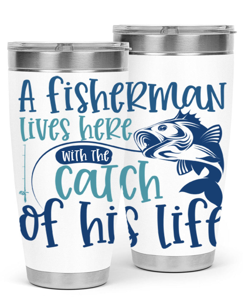 a fisherman lives here with the catch 228#- fishing- Tumbler