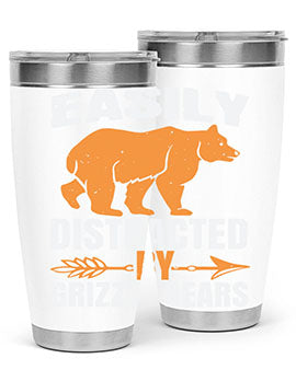 easily distracted by grizzly bears 1#- Bears- Tumbler