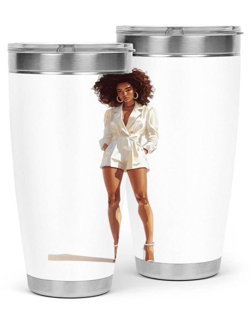 fashion girl in white 74#- fashion- Cotton Tank