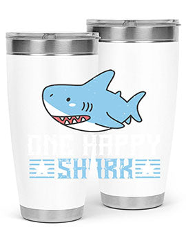 one happy shark Style 50#- shark  fish- Tumbler