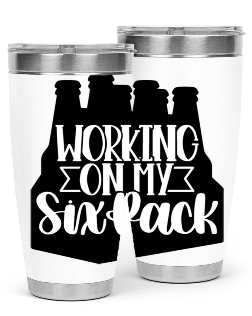 working on my six pack 13#- beer- Tumbler