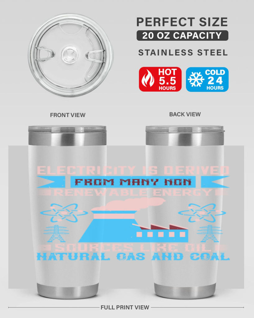 Electricity is derived from many nonrenewable and coal Style 47#- electrician- tumbler