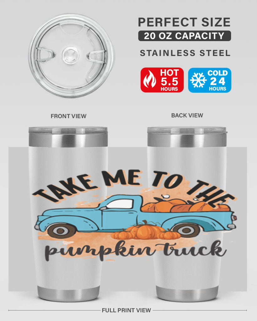 Fall Pumpkin Truck 128#- fall- Tumbler