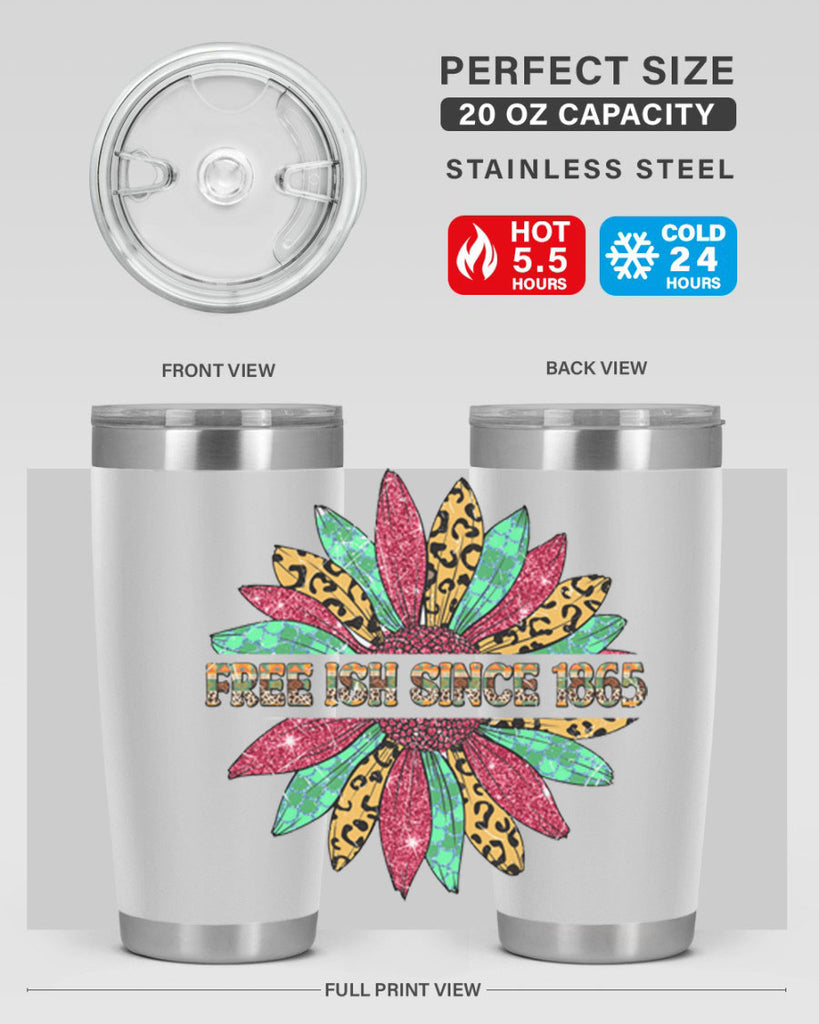 Freeish Since 1865 Sunflower Juneteenth 15#- Juneteenth- tumbler