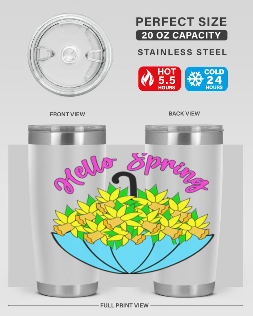 Hello Spring Umbrella Daffodils207#- spring- Tumbler