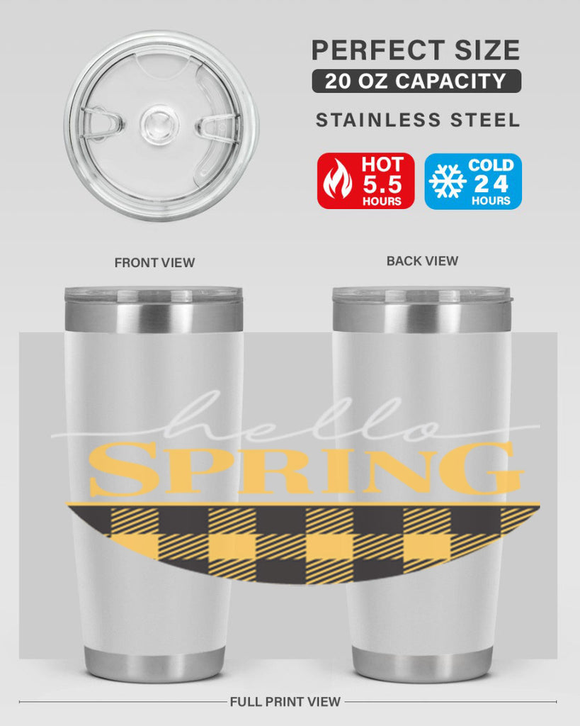 Hello Spring plaid 203#- spring- Tumbler