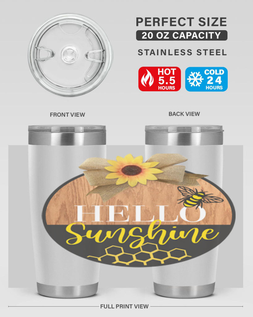 Hello Sunshine and bee Mockup215#- spring- Tumbler